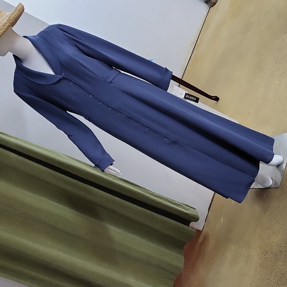 NWT Leslie Fay Button Up Long Sleeve Dress